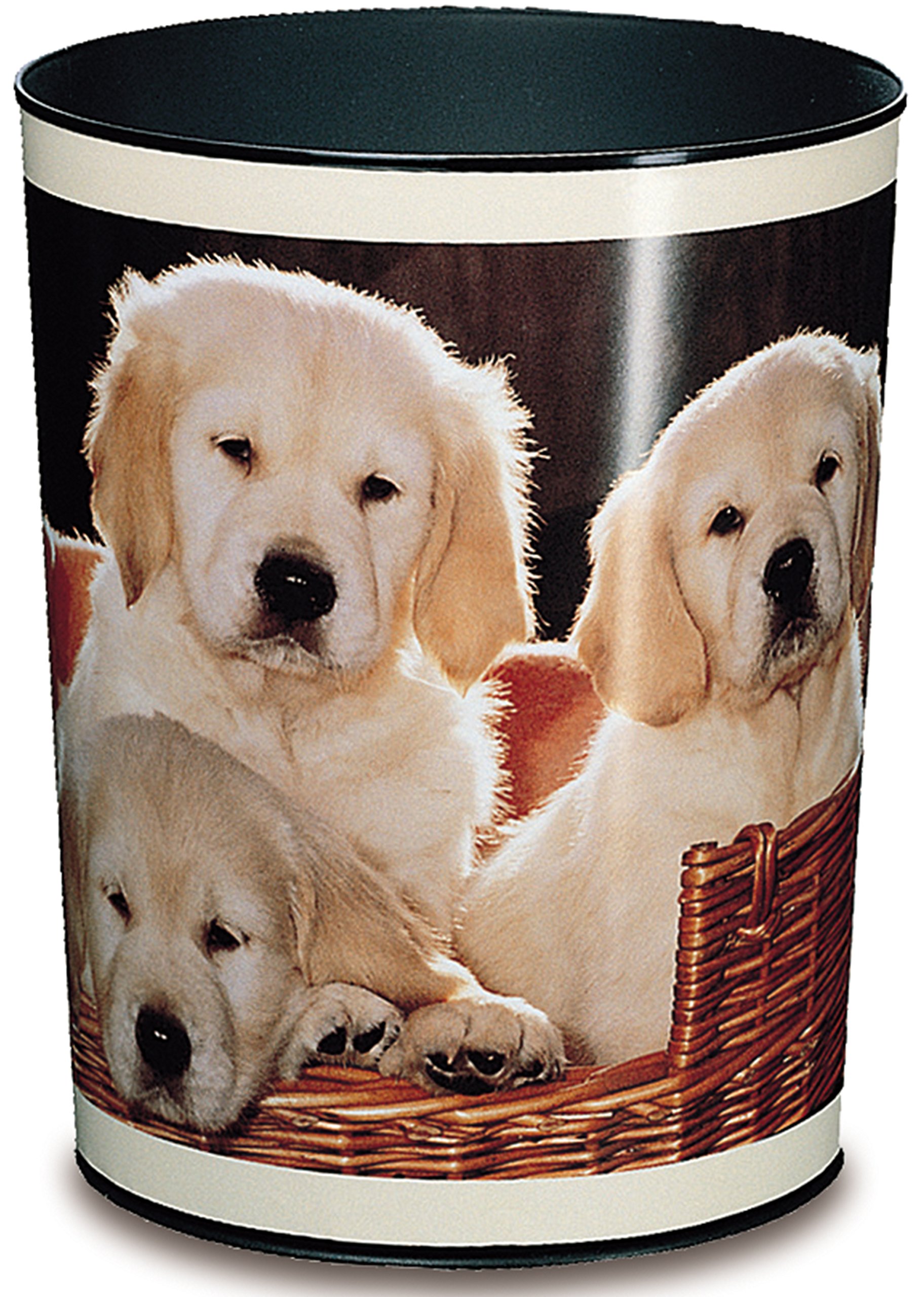 Läufer Runner trash, 13 litre trash can, Perfect for the nursery, Round, Sturdy Plastic, Dogs