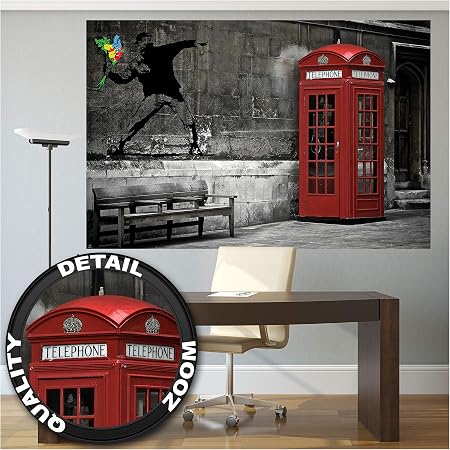 Great Art Papier Peint Banksy Fleur Souffleuse Decoration