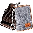 FurArt Credit Card Wallet, Zipper Card Cases Holder for Women, RFID Blocking, KeyChain Wallet, Compact Size