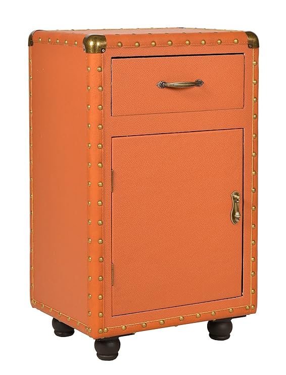 ts-ideen Kommode Schrank Koffer Design Truhe Kunstleder mit Nieten Kofferkommode zur Aufbewahrung 67 x 40 cm