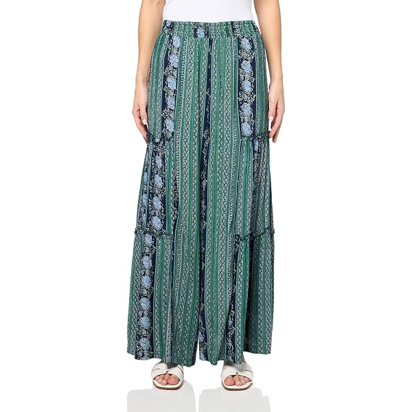 thumbnail image 2 of Angie Women's Wide Leg Pants With Lace Inserts, Black At Women's... 2 of 9