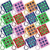 Bedwina Mini Tic Tac Toe Keychain Games (24-Pack) 2-Inch Travel Games | Pocket-Size Games for Party Favors, Goodie Bags, Classroom Rewards, Valentine's Day, Birthday Gifts, Travel &amp; Everyday Fun
