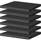 ToLanbbt Polyurethane Foam Sheets, 6P 16 x 12 x 1 Inch Cuttable Tool Box Case Foam Inserts Paddings, Black Cushion Packing Pads for Case Toolbox Game Box Craft Camera Storage