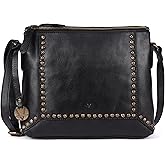 Genuine Italian Leather Boho Studded Crossbody Sling Bag - Stylish, Durable, & Perfect for Everyday Use for women