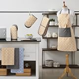 Penguin Home Set of 3 Recycled Cotton Tea Towels Grey Ochre Blue 50x70cm view 3