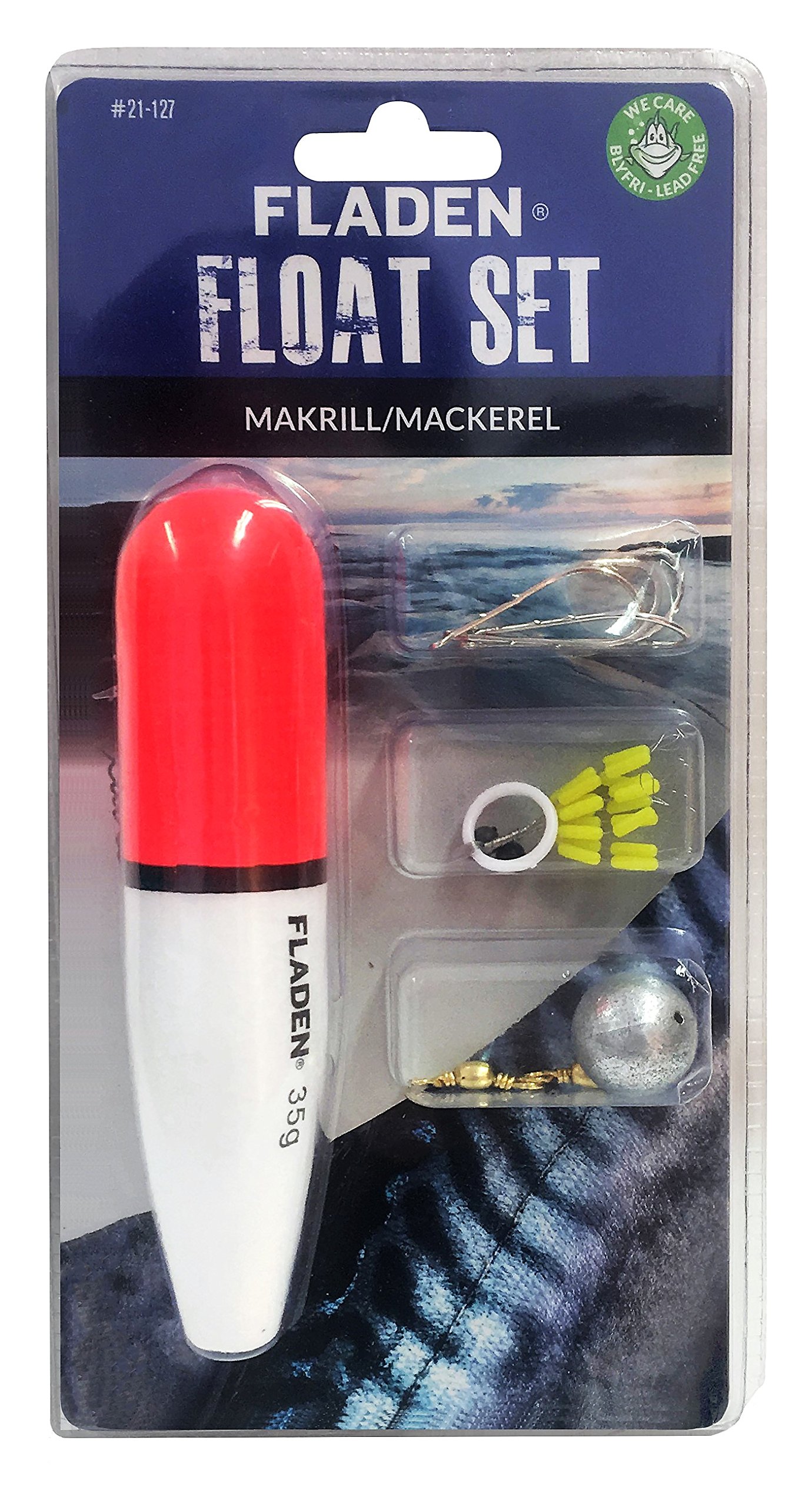 FLADEN Fishing - Mackerel 35g Float Set for Sea or Predatory Fishing - Beads, Hooks, Swivel, Weight and Float Stops [21-127]