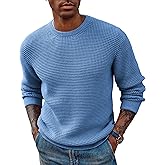 PJ PAUL JONES Mens Pullover Sweater Waffle Textured Long Sleeve Knitted Sweaters