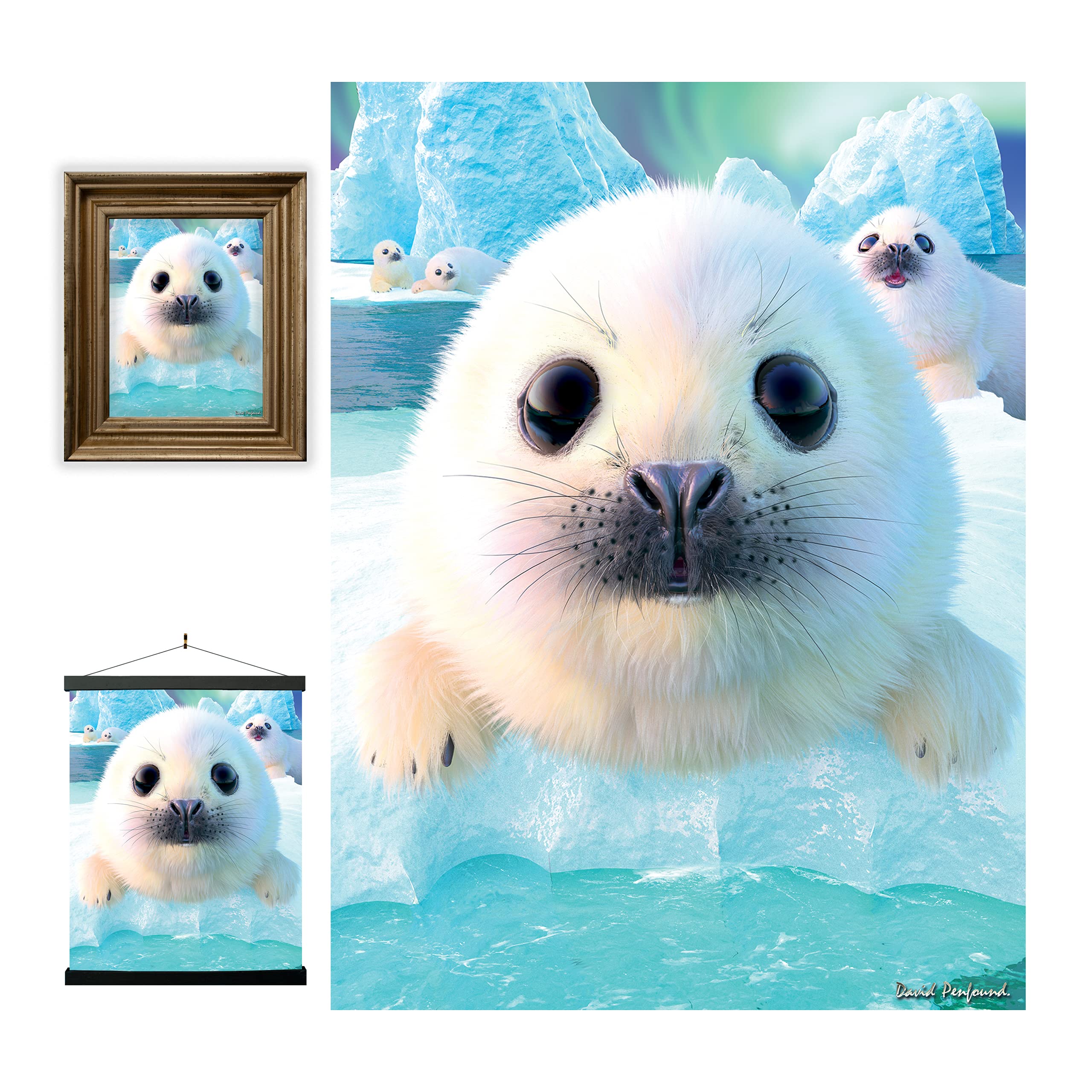 3D LiveLife Lenticular Wall Art Prints - Seal Pups from Deluxebase. Unframed 3D Ocean Poster. A perfect wall filler. Original artwork licensed from renowned artist, David Penfound โ image 1