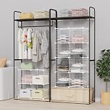 HOMIDEC 4 Cube Wire Storage Shelves Wardrobe Cabinet Bookcase view 2