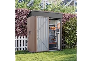 Aoxun 5x2.7 FT Shed Outdoor Storage Shed Metal Tool Shed with Door and Lock Outdoor Shed for Garden, Backyard, Poolside, Brow