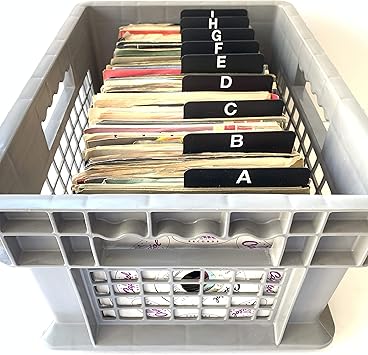 Amazon Com A Z Black Alphabetical Plastic Record Dividers 7 45rpm 45s Vinyl Index A To Z Organizers Organization Organizational Alphabet Alphabetize Cards Lettering On Front Side Of The Tab Only Office Products