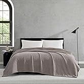 Vera Wang - Queen Size Blanket, Soft Textured Bedding with Cozy Chenille Finish & Refined Jacquard Weave, Throw Blanket for Bed or Couch with Whip-Stitch Hem (Brown)