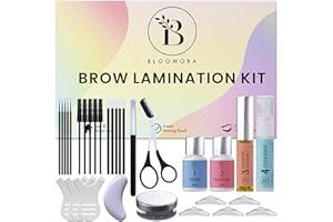 BLOOMORA Eyebrow Lamination Kit, At-Home Brow Lift Kit for Beginner/Professional, Includes Instructions, Lasts 6-8 Weeks, 15 Applications, Safe & Effective - BK1