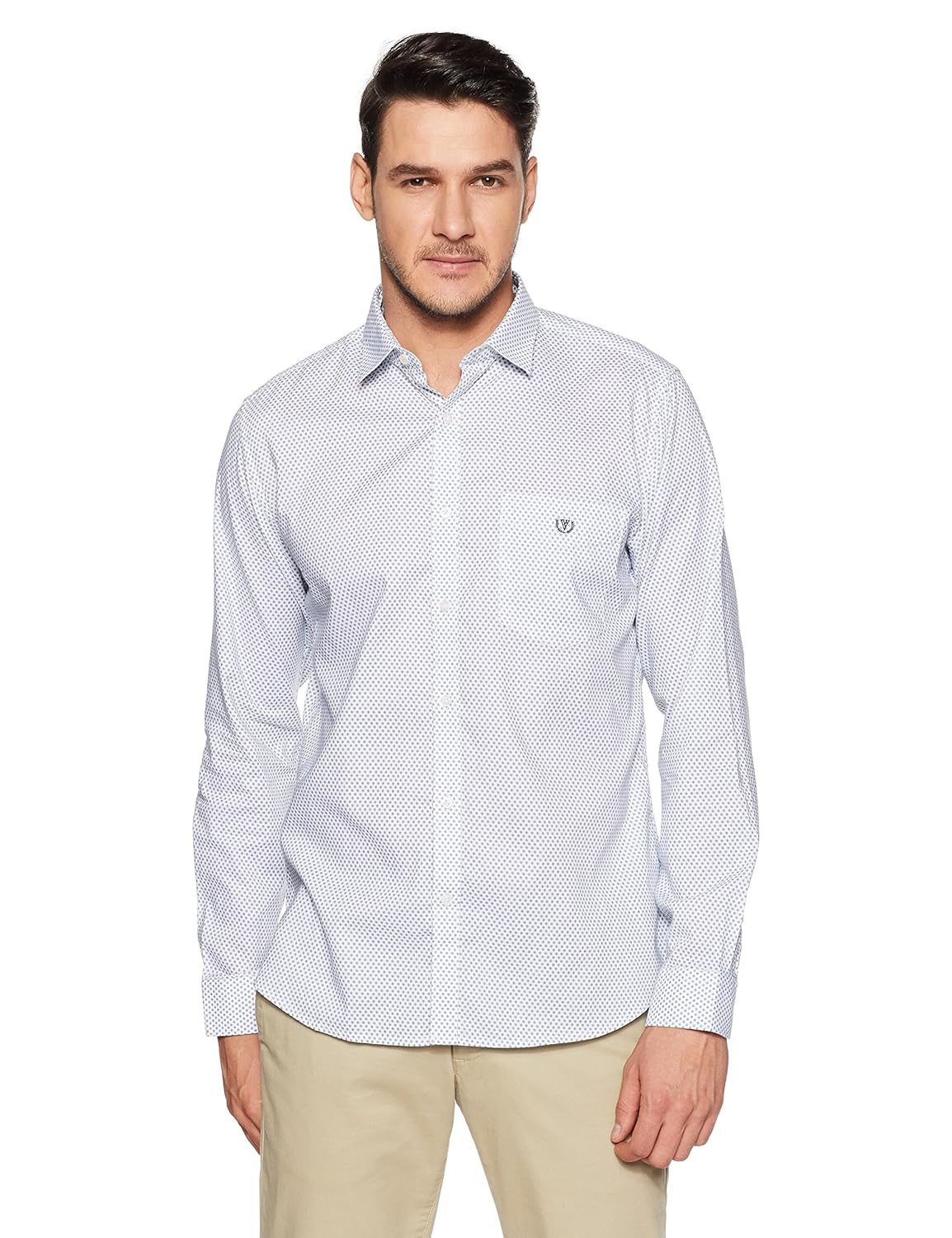 van heusen sport men's printed slim fit cotton casual shirt