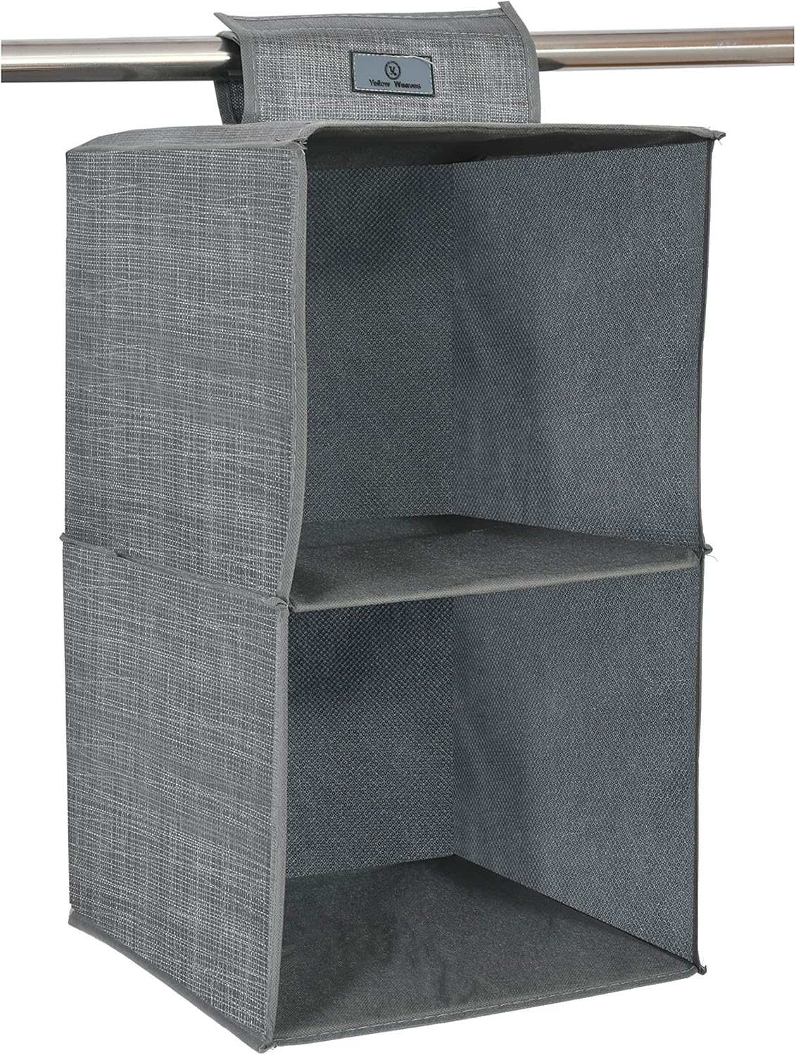 Yellow Weaves Non Woven Hanging 2 Shelf Foldable Wardrobe/Closet Cloth OrganiserGrey Amazon.in