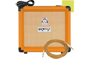 Orange Crush 12 12W 1x6 Guitar Combo Amp Bundle w/Pig Hog Woven Instrument Cable, Power Cable and Liquid Audio Polishing Cloth (3 Items)