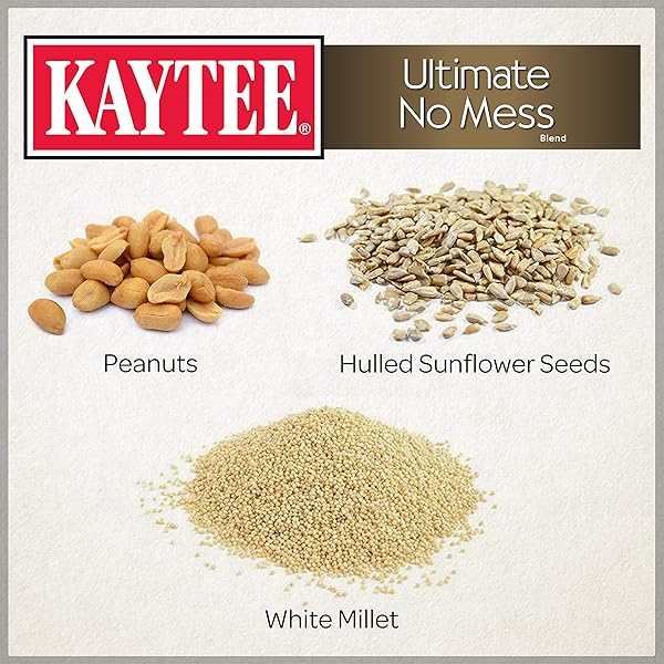 KAYTEE WILD BIRD ULTIMATE NO MESS WILD BIRD FOOD SEED FOR CARDINALS, FINCHES, CHICKADEES, NUTHATCHES, WOODPECKERS, GROSBEAKS, JUNCOS AND OTHER COLORFUL SONGBIRDS, 9.75 POUND