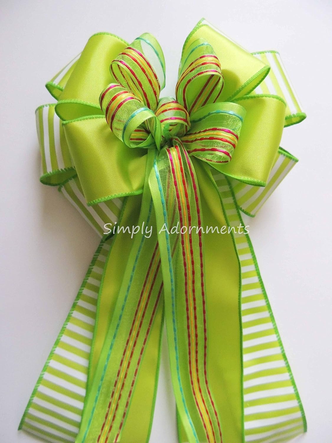 Amazon Com Lime Green Spring Wreath Bow Green Easter Door Hanger