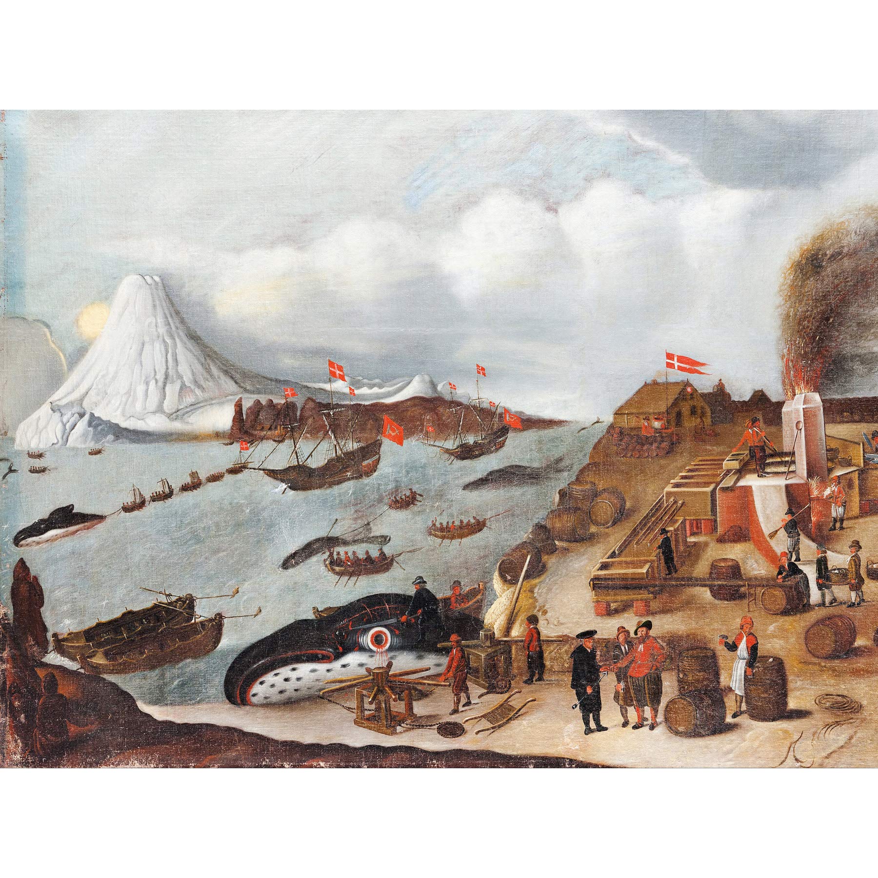 Abraham Speeck Danish Whaling Station Large Wall Art Print Canvas Premium Poster Mural