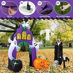 Tangkula 9 FT Tall Halloween Inflatable Castle