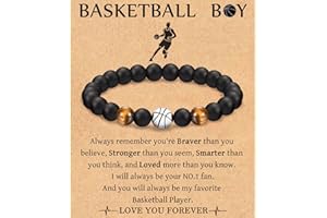 Leyung Bracelet Gifts for Teenage Boys, Football Baseball Basketball Soccer Bracelet Gifts for Boys Player Son Grandson Team Friend, Graduation Birthday Gifts for Teen Boys with Message Card