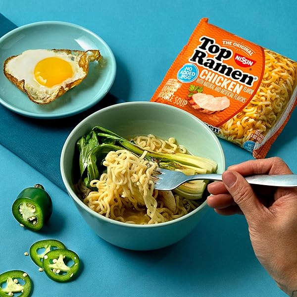 NISSIN TOP RAMEN NOODLE SOUP, CHICKEN, 3 OUNCE (PACK OF 24)