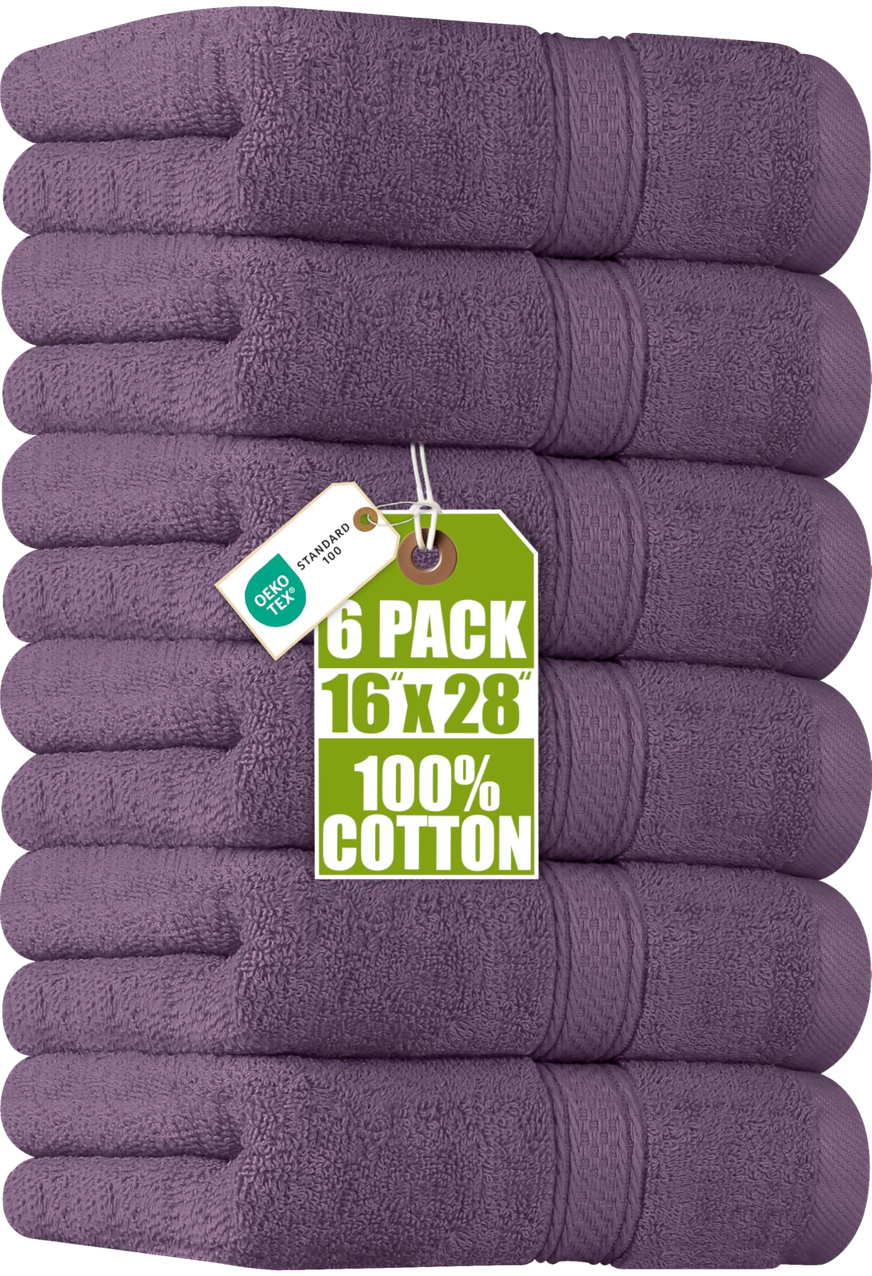 Utopia Towels - Premium Hand Towels - 100% Combed Ring Spun Cotton, Ultra Soft and Highly Absorbent, Extra Large Thick Hand towels 41 x 71 cm, Hotel & Spa Quality Hand Towels (6-Pack) (Plum)