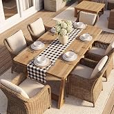 LITTLE TREE 63-Inch Solid Wood Rectangle Dining Table for 4-6 People | Farmhouse Dinner Table with Sled Style Leg, 160 LB Load Capacity, Large Dining Room Table, Natural Wood Color (Table Only)