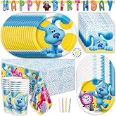 Blues Clues Birthday Decorations for Party with Banner and Table Cloth | Officially Licensed Blues Clues Party Decorations with Plates and Napkins, Cups for 16, Candles, Paper Dinnerware Made in USA