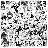 100pcs Black and White Anime Stickers for