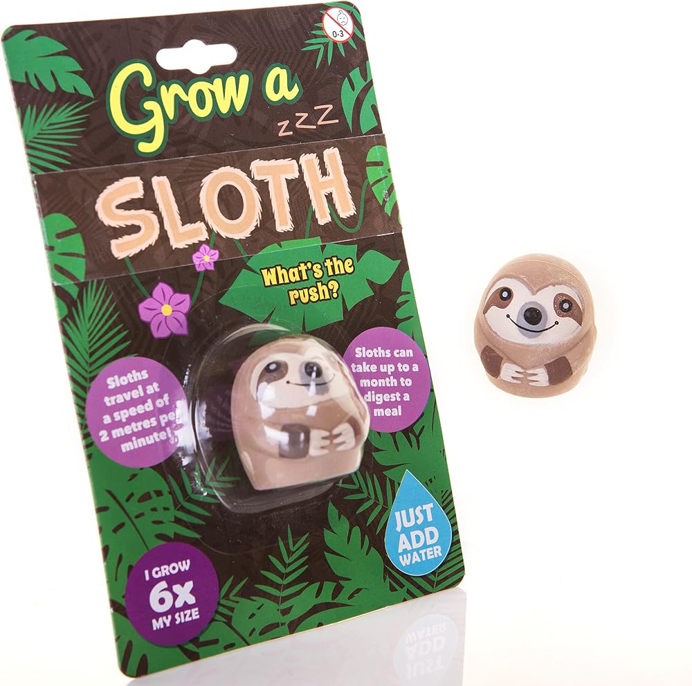 Boxer Gifts Grow a Sloth Toy - Kids Grow 6x Size Stocking Filler