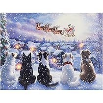 Amazon.com: Northlight LED Lighted Dogs and Santa's Sleigh