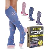 STEPWELL Bamboo Viscose Light Compression Socks for Women &amp; Men &ndash; 3 Pairs, 8&ndash;15 mmHg Mild Compression Socks for Daily Comfort