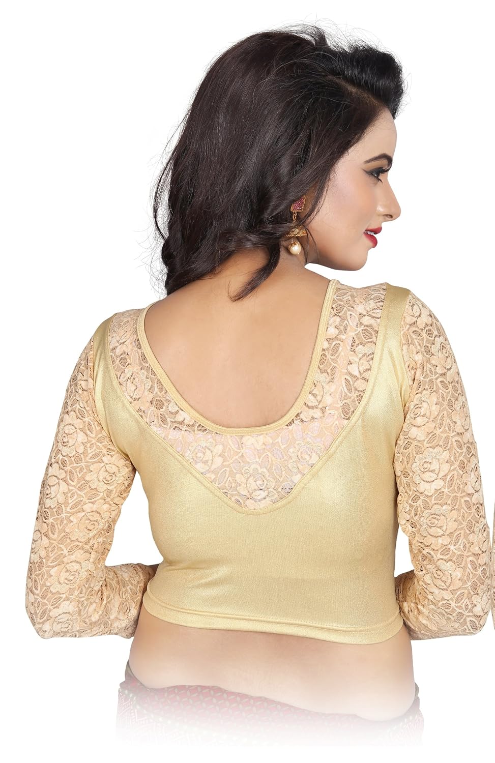 cdpl express women's pure cotton lycra blouse (cdpl-go-324_gold_free size)