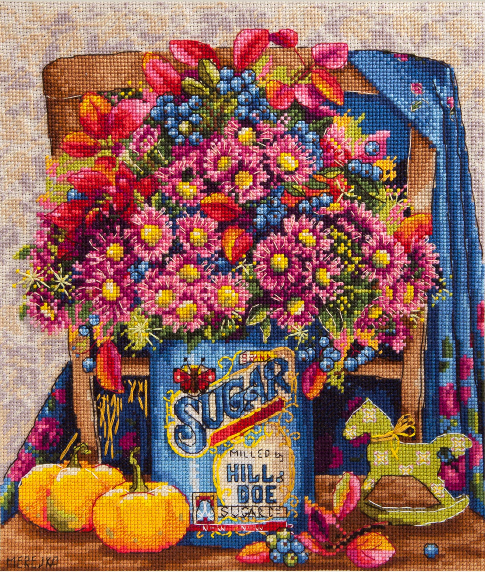 Merejka Counted Cross Stitch Kit, Cotton, Multicoloured, 22x25 cm