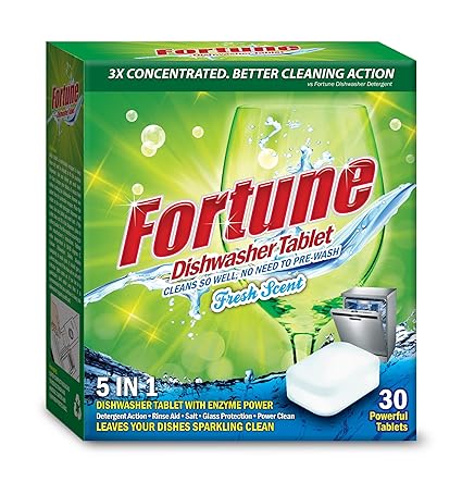 FORTUNE Dishwasher Tablets, 5 in 1 Action, Fresh Scent, 90 Count (90.00)