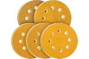 AWUTZUT 5 Inch Sanding Discs for Orbital Sander 40/60/80/120/220 Grit Sandpaper for Wood Metal(100PCS)