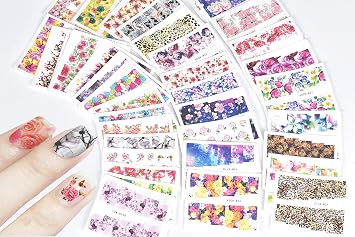 Amazon Com Jaca 54 Sheets Water Transfer Diy Nail Art Decals