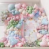 Silly Goose Balloon Garland Balloon Arch Girls Silly Goose Birthday Party Decorations with 165PCS Dusty Sage Green Pink Blue Latex Balloons for Baby in Bloom Birthday Gingham Pink Party Decor