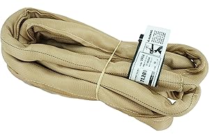 CHENANGO SUPPLY USA Made VR4 X 10' Tan Slings 4'-30' Lengths in Listing, Double PLY Cover Endless Round Poly Lifting Slings, 10,600 lbs Vertical, 8,500 lbs Choker, 21,200 lbs Basket (USA Poly) (10 FT)