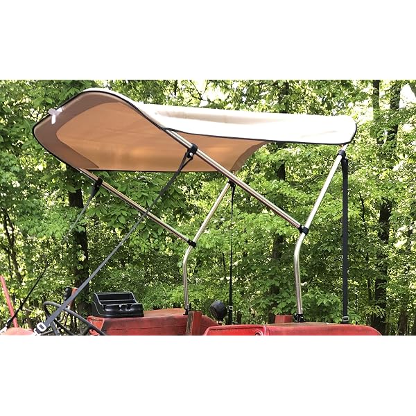 Yellow 3 Bow 48 Buggy Top Tractor Umbrella Frame & Canvas Cover JBT3