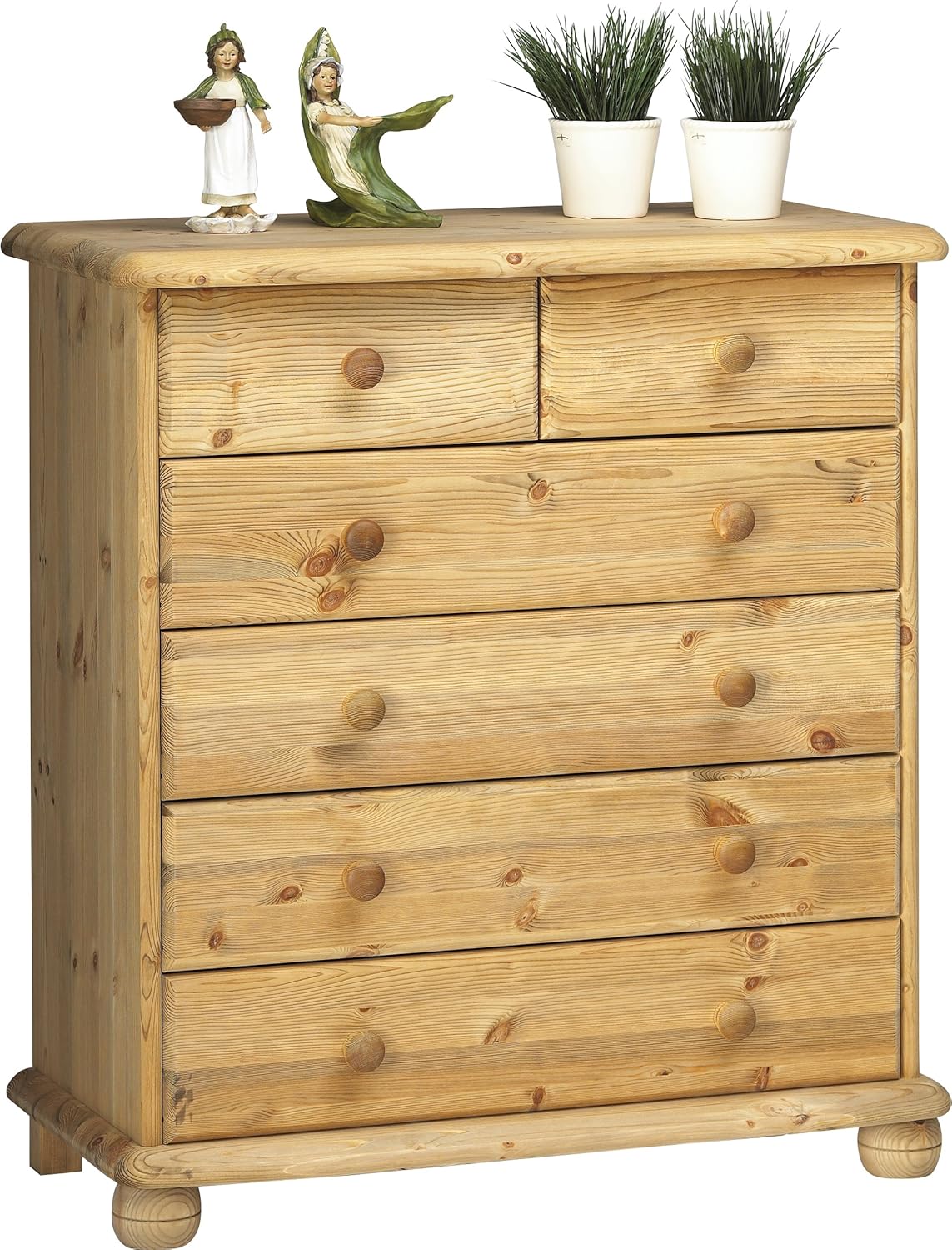 Steens 17800519 Mario 5 Drawer Narrow Pine Chest Of Drawers