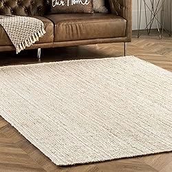 nuLOOM Oval 9x12 Rigo Jute Hand Woven Area Rug, Off