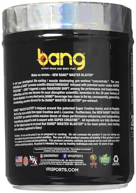 Amazon.com: VPX Bang Pre-Workout Master Blaster, Lemon Drop, 20 Servings: Health & Personal Care