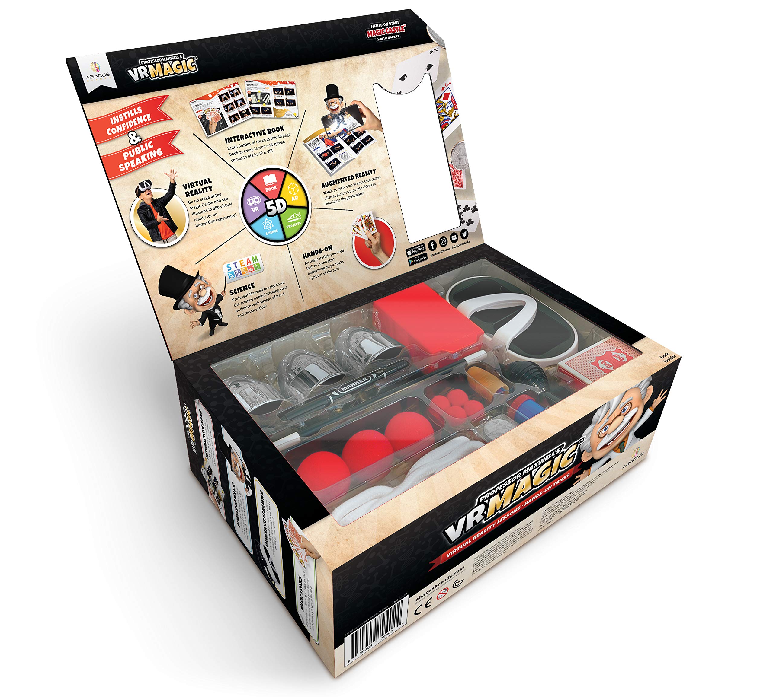 Professor Maxwell's VR Magic - Virtual Reality Kids Magic Book and Interactive STEM Learning Activity Set - for Ages 8 and Up
