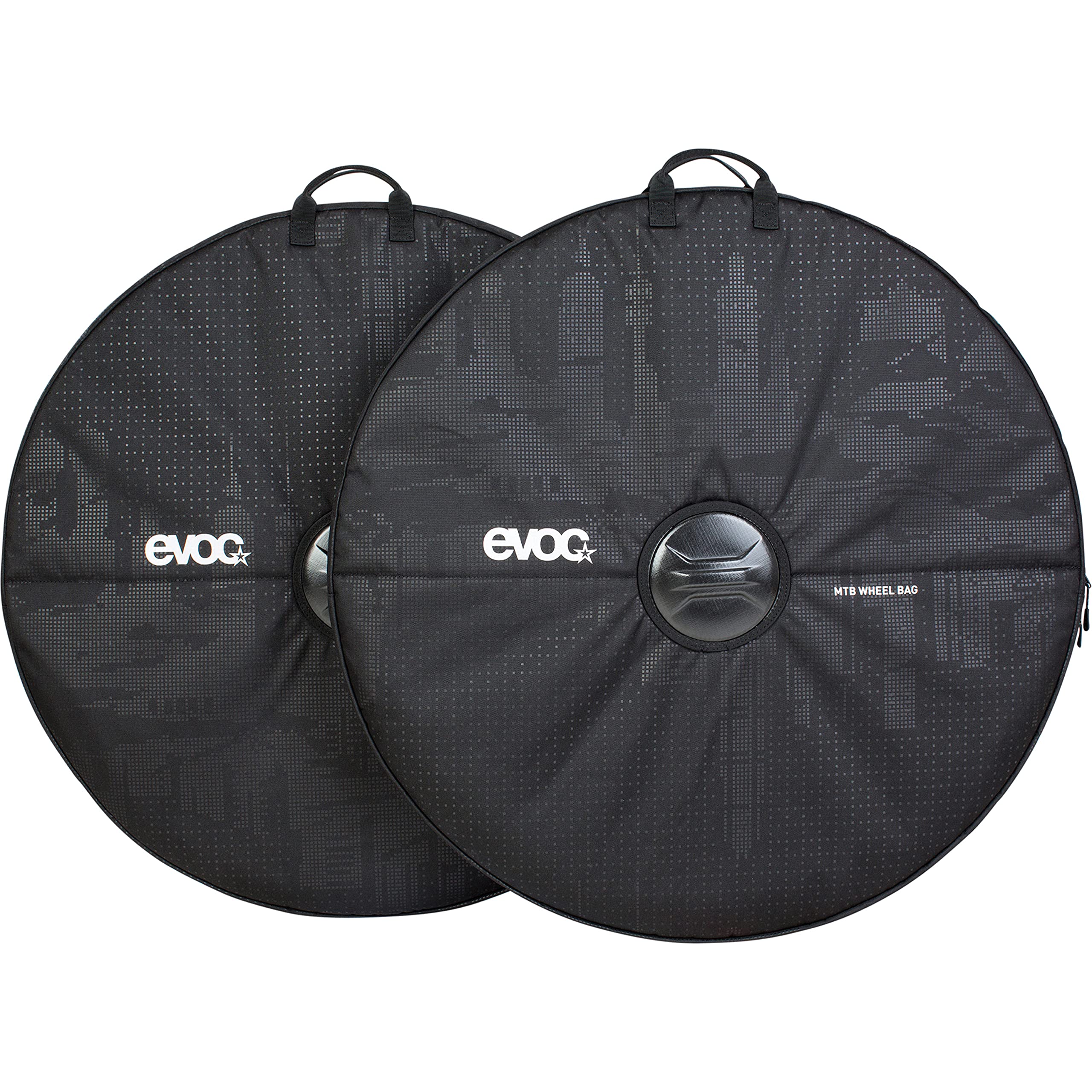EVOC MTB WHEEL BAG for transporting wheels (2 pockets, maximum protection for wheels & surroundings, suitable for <29" wheels, reinforced axle protection, carrying handles), Black