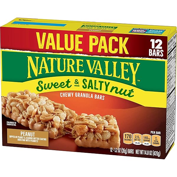 NATURE VALLEY GRANOLA BARS, SWEET AND SALTY NUT, PEANUT, 12 CT, 14.8 OZ
