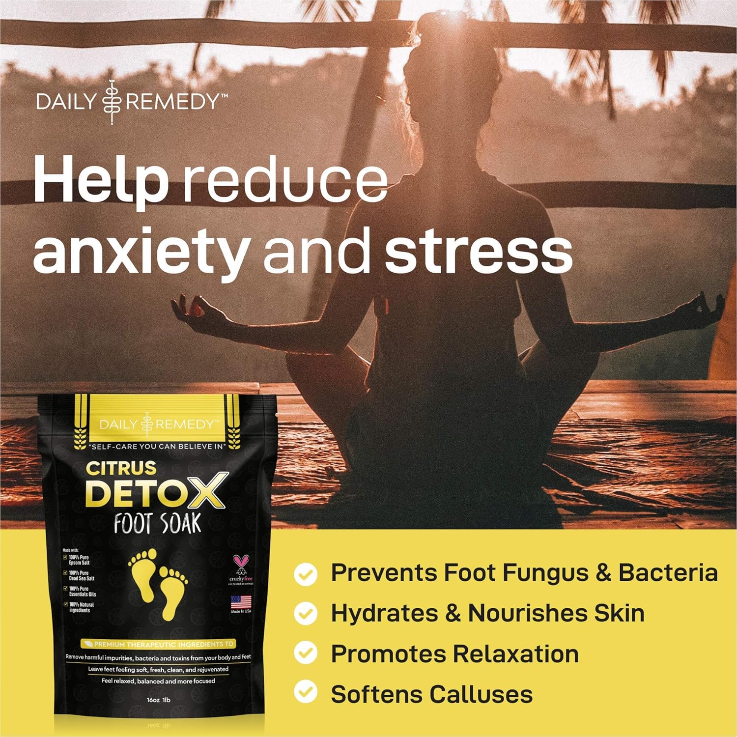 Citrus Detox Foot Soak with Epsom Salt - Removes Toxins, Foot Callus, Boost Immune, Helps Treat Athletes Foot, Inflammation, Tired, Aching Feet and Toenail Fungus lbs1: Beauty
