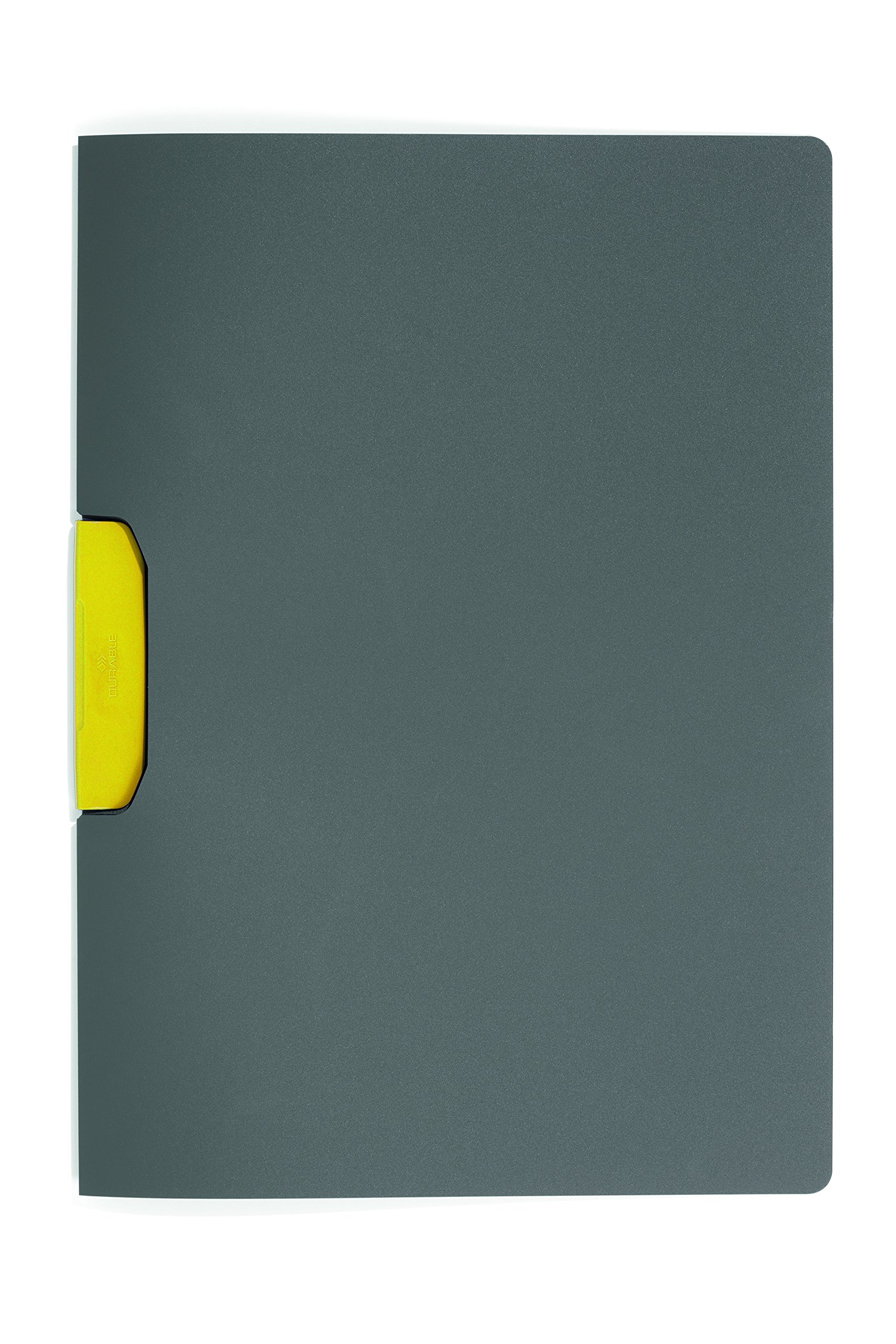 Durable 230404 Clip Folder Duraswing Color for 30 Sheets DIN A4, Bag 5-Piece, Anthracite with Yellow Clip