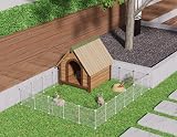 HOMIDEC Pet Playpen 14 Panels DIY Encrypted Mesh Fence 140x70x35CM view 6